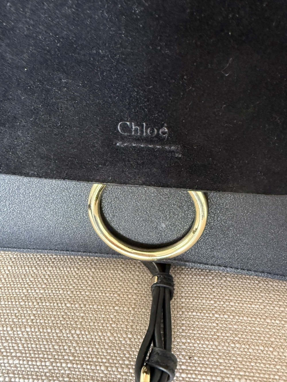 Chloé Faye Small Leather & Suede Crossbody Shoulder Bag Black Gold, ‼️MSRP $1390 - Picture 5 of 15